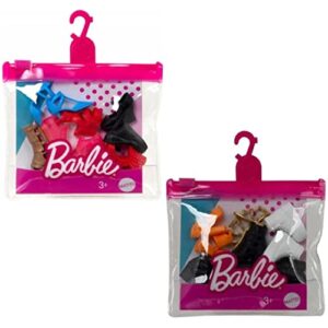 barbie shoe accessory bundle with 10 total pairs of doll shoes