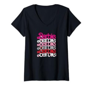 barbie - classic barbie logo v-day v-neck t-shirt