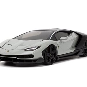 Lamborghini Centenario Gray and Matt Black Hyper-Spec Series 1/24 Diecast Model Car by Jada"""