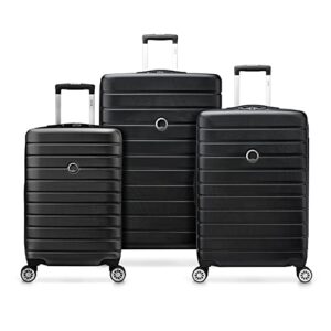 delsey paris jessica hardside expandable luggage with spinner wheels (black, 3-piece set (21/25/29))