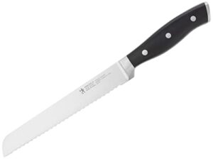 henckels forged accent razor-sharp 7-inch hollow edge santoku knife, white handle, german engineered informed by 100+ years of mastery, black