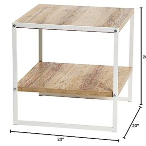 Household Essentials Coastal Oak Square Side Table End