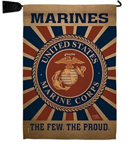 breeze decor marine corps garden flag set mailbox hanger armed forces usmc semper fi united state american military veteran retire official house banner small yard gift double-sided, made in usa