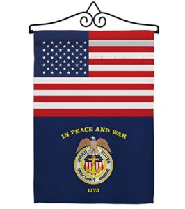 us merchant marine garden flag - set wall hanger armed forces corps usmc semper fi united state american military veteran retire official - house banner small yard gift double-sided 13 x 18.5
