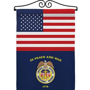 US Merchant Marine Garden Flag - Set Wall Hanger Armed Forces Corps USMC Semper Fi United State American Military Veteran Retire Official - House Banner Small Yard Gift Double-Sided 13 X 18.5