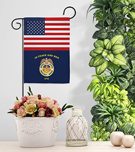 US Merchant Marine Garden Flag - Set Wall Hanger Armed Forces Corps USMC Semper Fi United State American Military Veteran Retire Official - House Banner Small Yard Gift Double-Sided 13 X 18.5