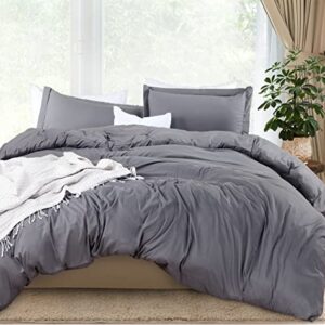 Utopia Bedding Duvet Cover Full Size Set - 1 Duvet Cover with 2 Pillow Shams - 3 Pieces Comforter Cover with Zipper Closure - Ultra Soft Brushed Microfiber, 80 X 90 Inches (Full, Grey)