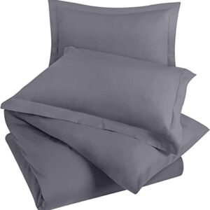 Utopia Bedding Duvet Cover Full Size Set - 1 Duvet Cover with 2 Pillow Shams - 3 Pieces Comforter Cover with Zipper Closure - Ultra Soft Brushed Microfiber, 80 X 90 Inches (Full, Grey)