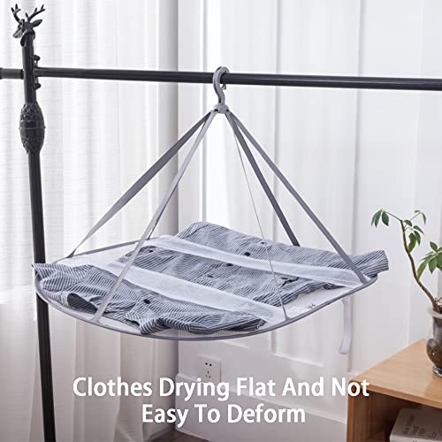 SNOMEL Folding Mesh Clothes Drying Rack, Windproof Sweater Cloth Dryer with Fixing Band, Collapsible Hanging Laundry Rack for Sweater, Outdoor, Indoor, Potable (1Pcs 1-Tier)