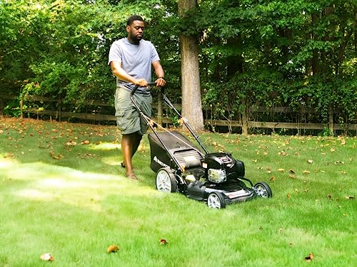 Yard Force Gas Lawn Mower 22-inch, YF22-3N1SP with Briggs & Stratton 150cc Engine, Vertical Storage, Self-propelled, Single Lever Cutting Height Adjustment, 12-inch Rear Wheels