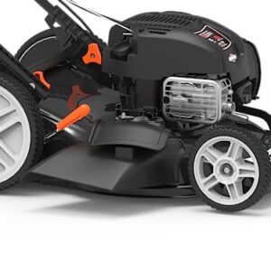 Yard Force Gas Lawn Mower 22-inch, YF22-3N1SP with Briggs & Stratton 150cc Engine, Vertical Storage, Self-propelled, Single Lever Cutting Height Adjustment, 12-inch Rear Wheels