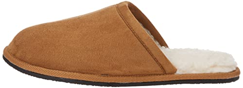 Amazon Essentials Men's Cozy Slipper, Chestnut Brown Microsuede, 10