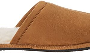 Amazon Essentials Men's Cozy Slipper, Chestnut Brown Microsuede, 10