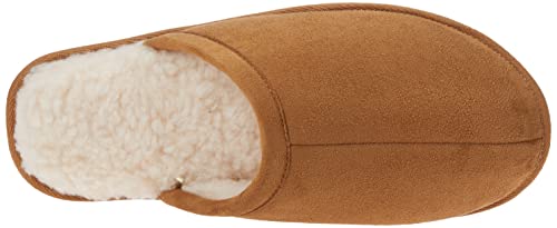 Amazon Essentials Men's Cozy Slipper, Chestnut Brown Microsuede, 10