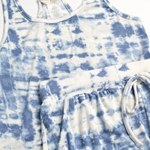 Lucky Brand Women's Pajama Set - 2 Piece Cross Back Tank Top and Sleep Shorts (S-XL), Size Large, Blue Tie Dye