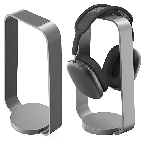 HumanCentric Headphone Stand Headset Holder in Space Gray, Weighted Aluminum Headphone Holder, Desk Headphone Hanger Displays and Holds Headsets, Works with Most Headphone Brands and Sizes