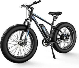 avantrek electric bike 26"x4" for adults, 1.5x faster charge, 500w brushless motor 36v/13ah removable battery, front suspension fat tire, 20 mph snow beach mountain ebike shimano 7 speed macrover 100