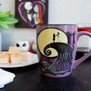 Silver Buffalo Disney The Nightmare Before Christmas Love Never Dies 25-Ounce Ceramic Mug | BPA-Free Large Coffee Cup for Espresso, Caffeine, Beverages, Home & Kitchen Essentials and Collectibles