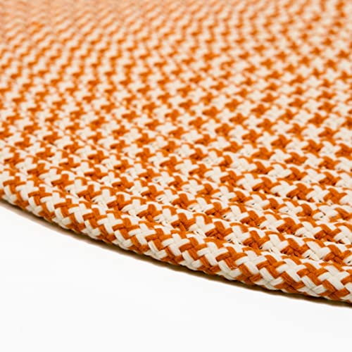 Colonial Mills Jamestown Houndstooth Tweed Braided Rug, 4x6, Orange