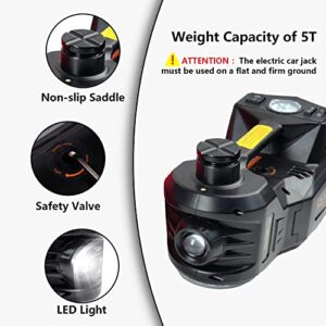 STANDTALL Electric Car Jack 5 Ton 12V Electric Car Jack Kit with Electric Impact Wrench and Tire Inflator Pump for Car Tire Change Garage Repair