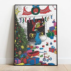 Dr. Seuss “Merry Grinchmas” 1000 Piece Jigsaw Puzzle | Collectible Puzzle Featuring The Grinch | Artwork Celebrating Classic Children's Book | Officially-Licensed Dr. Seuss Puzzle & Merchandise