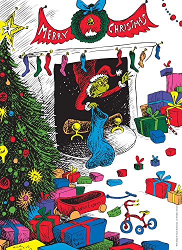 Dr. Seuss “Merry Grinchmas” 1000 Piece Jigsaw Puzzle | Collectible Puzzle Featuring The Grinch | Artwork Celebrating Classic Children's Book | Officially-Licensed Dr. Seuss Puzzle & Merchandise