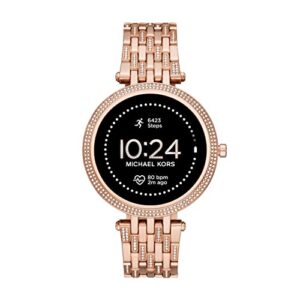 michael kors women's gen 5e 43mm stainless steel touchscreen smartwatch with fitness tracker, heart rate, contactless payments, and smartphone notifications, rose gold glitz