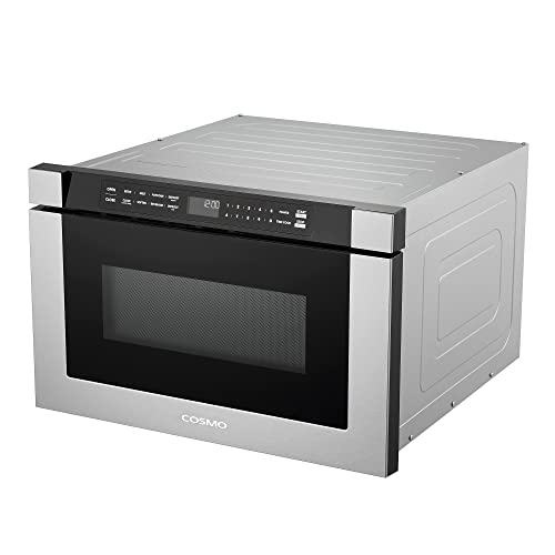 COSMO COS-12MWDSS-NH 24 in. Built-in Microwave Drawer with Automatic Presets, Touch Controls, Defrosting Rack and 1.2 cu. ft. Capacity in Stainless Steel