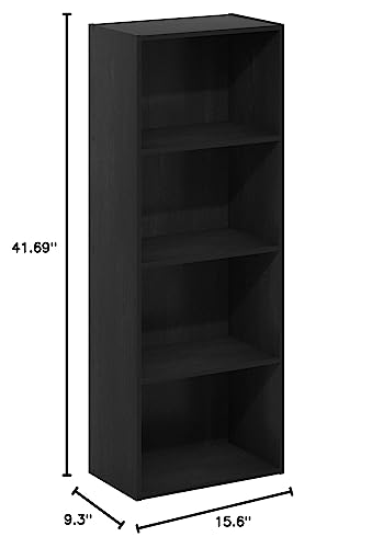 Furinno Luder Bookcase / Book / Storage, 4-Tier, Blackwood