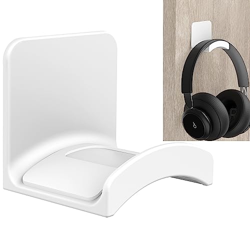 SOKUSIN Headphone Stand Headset Holder - Adhesive Gaming Earphones Hanger, Universal Desk Wall Mount Hook for All Headphone/Controller, Compatible with Beats, AirPods Max,Sony, JBL (White)