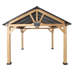 westerly solid wood gazebo pavilion for patio deck backyard (14' x 12')