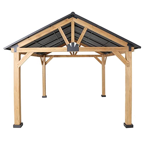 Westerly Solid Wood Gazebo Pavilion for Patio Deck Backyard (14' x 12')