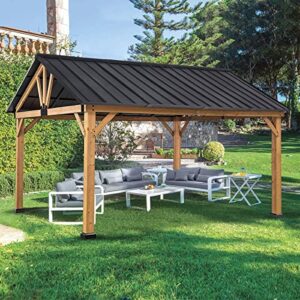 Westerly Solid Wood Gazebo Pavilion for Patio Deck Backyard (14' x 12')