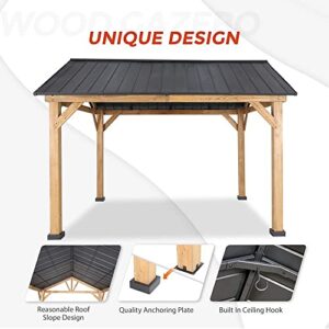 Westerly Solid Wood Gazebo Pavilion for Patio Deck Backyard (14' x 12')