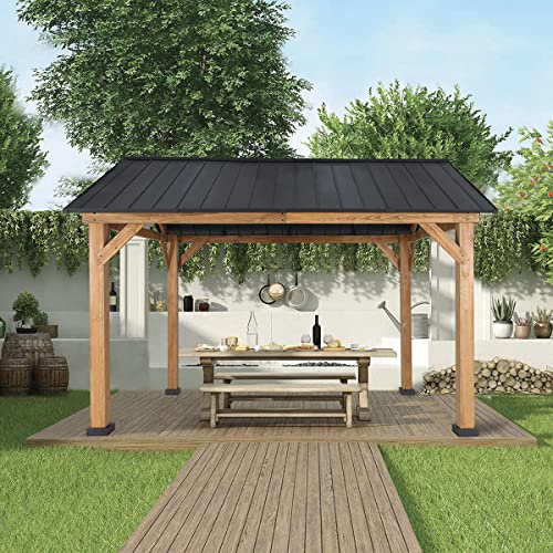 Westerly Solid Wood Gazebo Pavilion for Patio Deck Backyard (14' x 12')