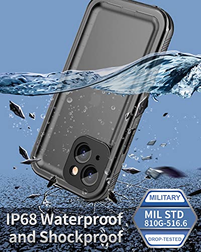 SPORTLINK Compatible with iPhone 13 Mini Waterproof Shockproof Case with Built in Screen Protector - Full Body Heavy Duty Dustproof Rugged 360°Full Sealed Protective Cover 5.4 Inch (Black)