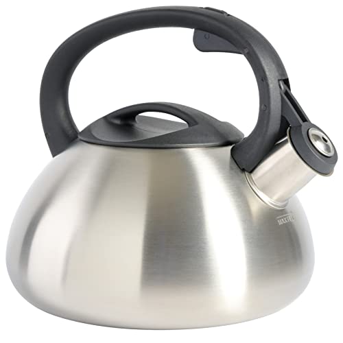 Mr Coffee Harpwell Stainless Steel Whistling Tea Kettle, 1.8-Quart, Brushed Stainless Steel