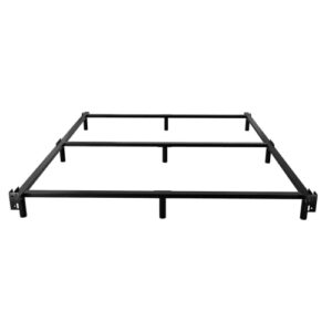 homdock queen size metal bed frame-7 inch high heavy duty bed base with 9-leg support for box spring & mattress, elegant black finish
