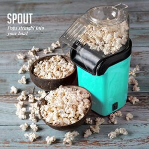 Ovente Hot Air Popcorn Maker 16-CUP capacity with Detachable Measuring cup, BPA Free, No Oil Needed, 1400W, Turquoise, PM11T