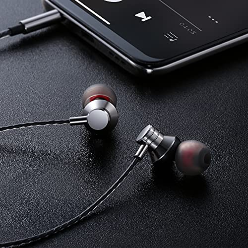 Empsun Wired Earbuds 3Pack Headphones with Microphone Stereo Bass Earphones Noise Isolation Compatible with All Smartphones Tablets iPod IPad MP3 Player That with 3.5 mm Interface(Silver)