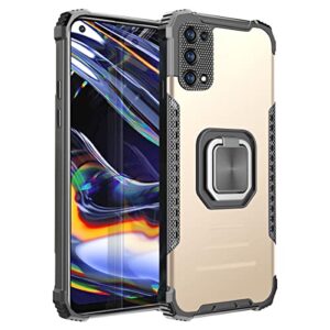 back case cover for oppo realme 7 pro case,drop tested cover with magnetic kickstand ring car mount protective case,hybrid hard pc soft tpu shockproof protective case protective case