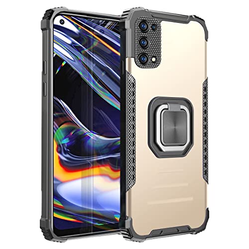 Back Case Cover for Oppo Realme 7 Pro Case,Drop Tested Cover with Magnetic Kickstand Ring Car Mount Protective Case,Hybrid Hard PC Soft TPU Shockproof Protective Case Protective Case