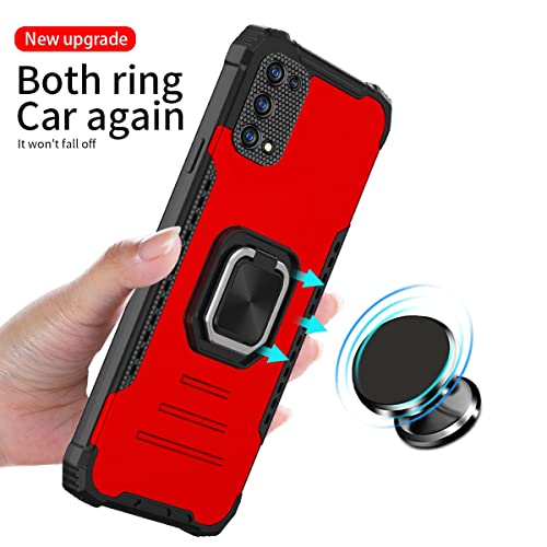 Back Case Cover for Oppo Realme 7 Pro Case,Drop Tested Cover with Magnetic Kickstand Ring Car Mount Protective Case,Hybrid Hard PC Soft TPU Shockproof Protective Case Protective Case