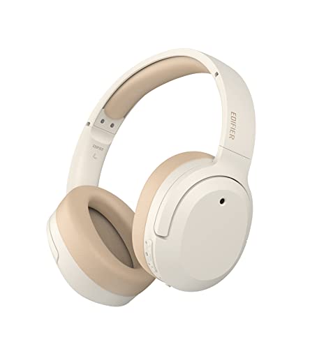 Edifier W820NB Plus Hybrid Active Noise Cancelling Headphones - LDAC Codec - Hi-Res Audio Wireless & Wired - Fast Charge - Over Ear Bluetooth V5.2 Headphones for Travel/Home/Office- Ivory