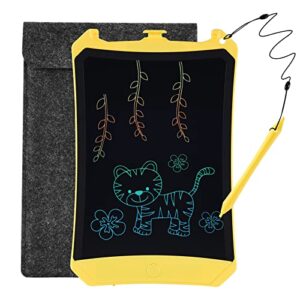lcd writing tablet electronic doodle board with colorful screen racegt 8.5-inch reusable drawing pad gift for kids and adults at home,school and office learning & education handwriting aids - yellow