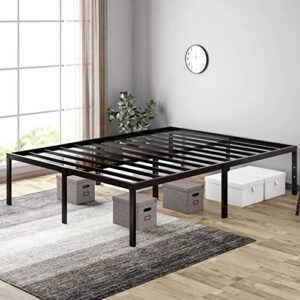 sha cerlin full size sturdy metal bed frame, heavy duty platform bed frame no box spring needed, slots for headboard attachment, easy assembly, mattress foundation, no noise, non-slip design
