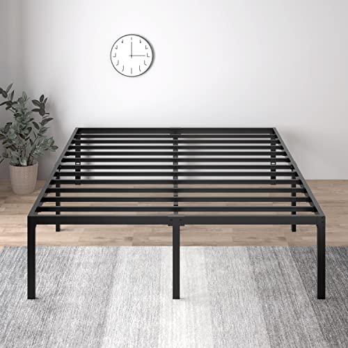 SHA CERLIN Full Size Sturdy Metal Bed Frame, Heavy Duty Platform Bed Frame No Box Spring Needed, Slots for Headboard Attachment, Easy Assembly, Mattress Foundation, No Noise, Non-Slip Design