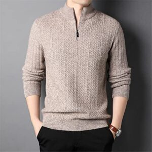skreojf 1pcs men's spring zipper fashion pullover knitted turtleneck street wear simple sweater casual menswear (color : a, size : xxl code)