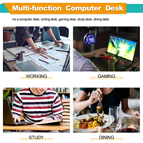 35/39/47 Inch Computer Desk Home Office Desk Writing Study Table Modern Simple Style PC Desk with Metal Frame Gaming Desk Workstation for Small Space (Black, 39 inch)