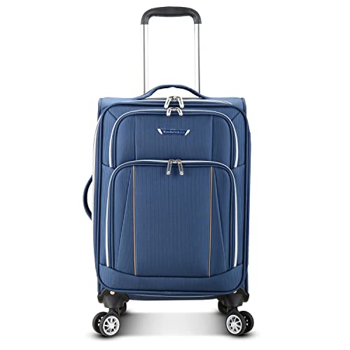 Traveler's Choice Lares Softside Expandable Luggage with Spinner Wheels, Navy, Carry-On 22-Inch